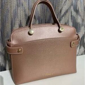 FURLA Agata Leather Tote In Moonstoon